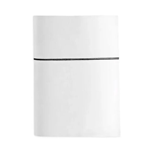 Hudson Park Collection White Cotton Cashmere Flat Sheet Size King - Picture 1 of 2